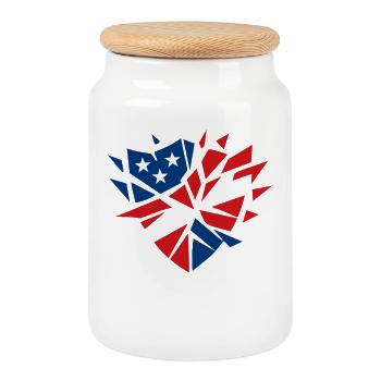 Arrêtez le cœur de protestation contre l’expulsion - Boîte à biscuits avec couvercle en bois - blanc - Devant