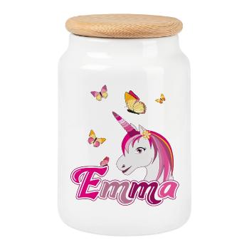 Emma, Mädchenname, Lieblingsname - Keksdose mit Holzdeckel - Weiß - Vorne