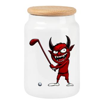 Golf Teufel - Boîte à biscuits avec couvercle en bois - blanc - Devant