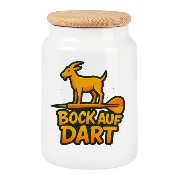 Fancy darts - Cookie Jar with Wooden Lid - white - Front