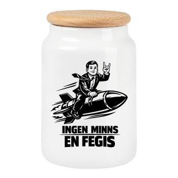 Les chevaucheurs lâches font la fusée - Boîte à biscuits avec couvercle en bois - blanc - Devant