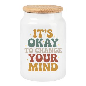 It's okay to change your mind – design - Cookie Jar with Wooden Lid - white - Front