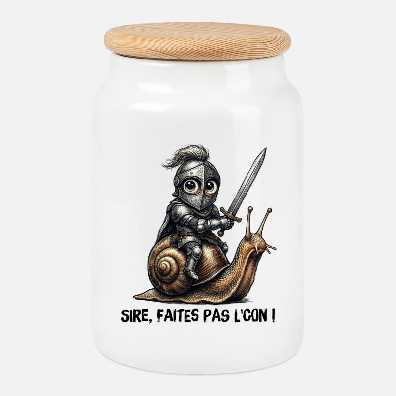 Sire, don't be a fool! - Cookie Jar with Wooden Lid - white