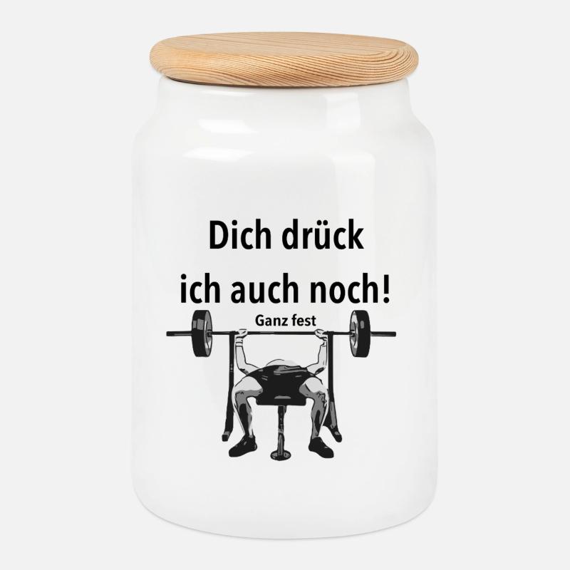 Dich_druck_ich_auch_noch - Keksdose mit Holzdeckel - Weiß