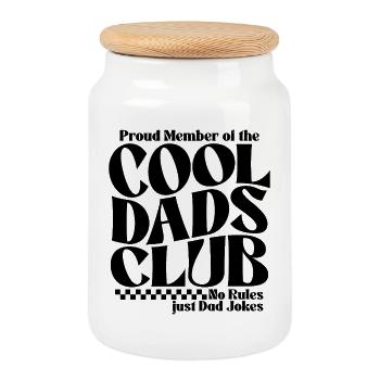 Club des papas cool - Cadeau de la fête des pères des papas - Boîte à biscuits avec couvercle en bois - blanc - Devant