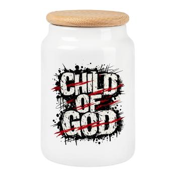 Aimez comme Jésus Streetwear - Boîte à biscuits avec couvercle en bois - blanc - Devant