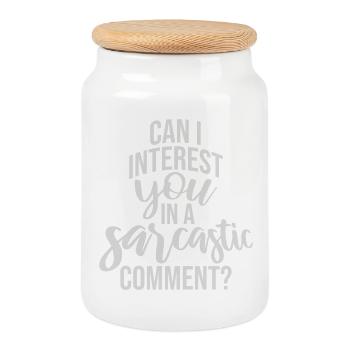 Can I Interest You In A Sarcastic Comment Lustig - Keksdose mit Holzdeckel - Weiß - Vorne