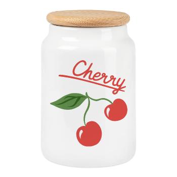 Cherry Fruit Summer Design - Keksdose mit Holzdeckel - Weiß - Vorne
