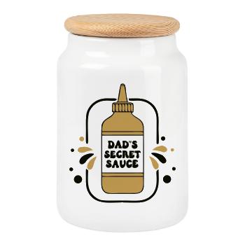 Drôle de Dads Secret Sauce Griller - Boîte à biscuits avec couvercle en bois - blanc - Devant