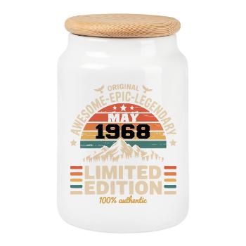 Mai 1968 – Mai 1968 - Keksdose mit Holzdeckel - Weiß - Vorne
