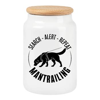 Golden Retriever Mantrailing Hundesport Suchhunde  - Keksdose mit Holzdeckel - Weiß - Vorne