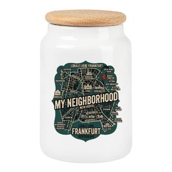 Frankfurt Liebe - Keksdose mit Holzdeckel - Weiß - Vorne