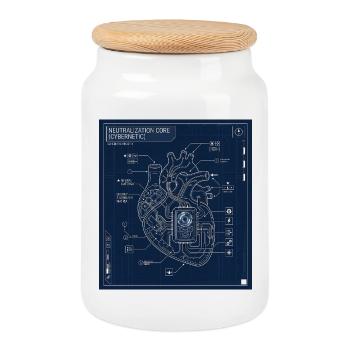 Cybernétique - Boîte à biscuits avec couvercle en bois - blanc - Devant