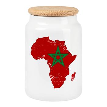 Marokk Flagge Afrika - Keksdose mit Holzdeckel - Weiß - Vorne