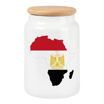 Ägypten_Flagge_Afrika - Boîte à biscuits avec couvercle en bois - blanc - Devant
