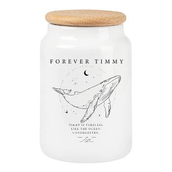 Forever Timmy - Design Noir de Baleine Inoubliable - Boîte à biscuits avec couvercle en bois - blanc - Devant