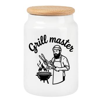 grillen - Keksdose mit Holzdeckel - Weiß - Vorne