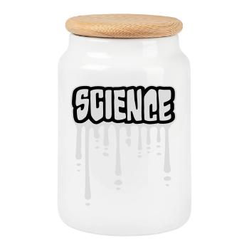Science Science Statement Nerd Education Saying - Cookie Jar with Wooden Lid - white - Front