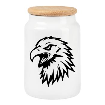 Tte_doiseau_lgante_avec_grand - Keksdose mit Holzdeckel - Weiß - Vorne
