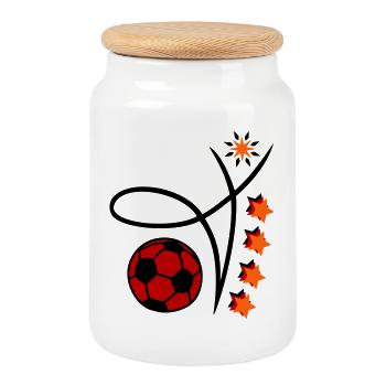 Fußball Event - Keksdose mit Holzdeckel - Weiß - Vorne