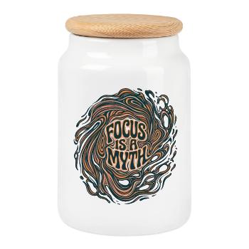 Myth Focus Optics - Cookie Jar with Wooden Lid - white - Front