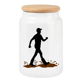 Wadloper Man – Mud Explorer - Cookie Jar with Wooden Lid - white - Front