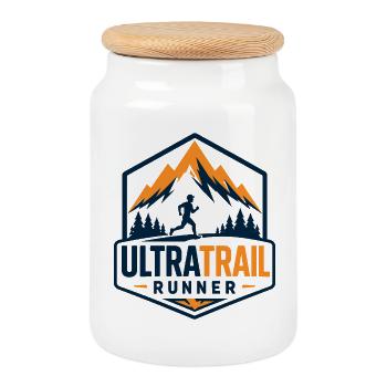 Ultra Trail Runner - Cookie Jar with Wooden Lid - white - Front