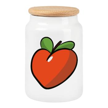 Peche_coeur - Boîte à biscuits avec couvercle en bois - blanc - Devant