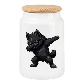 Tabbing Schipperke - Boîte à biscuits avec couvercle en bois - blanc - Devant