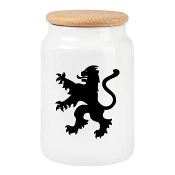 Niederlande - Pays-Bas - Pays-Bas - Lion Löwe - Boîte à biscuits avec couvercle en bois - blanc - Devant