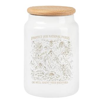 Protect Our National Parks | Humor Horror Goth - Cookie Jar with Wooden Lid - white - Front