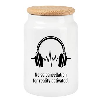 Noise Cancellation for Reality Activated - Keksdose mit Holzdeckel - Weiß - Vorne