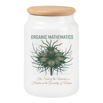 Geometry of the Nature Plant - Cookie Jar with Wooden Lid - white - Front
