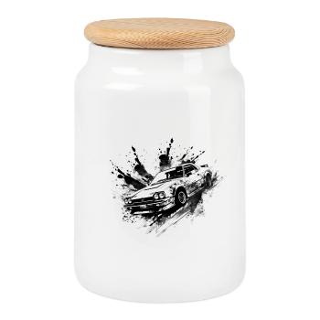 Drifter white - Cookie Jar with Wooden Lid - white - Front