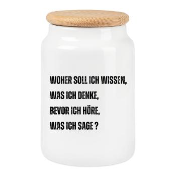 Life clichés questioned - Cookie Jar with Wooden Lid - white - Front