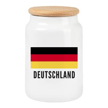 Deutschland  - Keksdose mit Holzdeckel - Weiß - Vorne