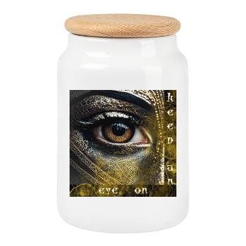 keep an eye on - Beobachtungsmodus - Keksdose mit Holzdeckel - Weiß - Vorne