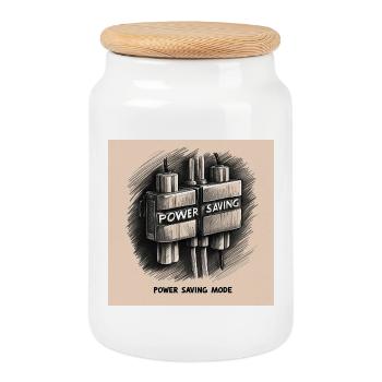 Sleep - Cookie Jar with Wooden Lid - white - Front