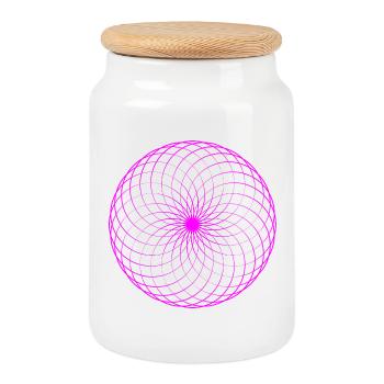 Tore en filet spirale néon - Boîte à biscuits avec couvercle en bois - blanc - Devant