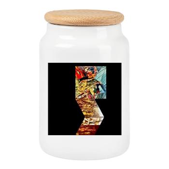 Danse Tansi - Boîte à biscuits avec couvercle en bois - blanc - Devant