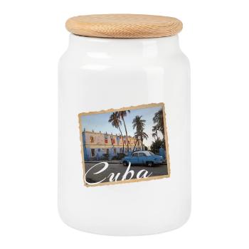 Cuba - Boîte à biscuits avec couvercle en bois - blanc - Devant