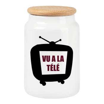 Wie im TV gesehen (Vektor) - Keksdose mit Holzdeckel - Weiß - Vorne