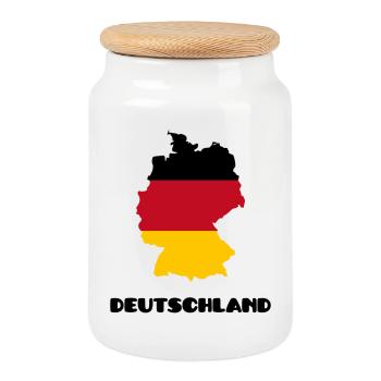 Deutschland - Keksdose mit Holzdeckel - Weiß - Vorne
