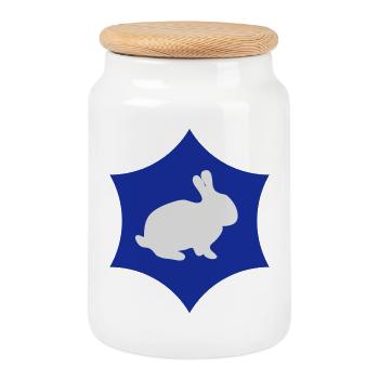 Hasen Logo - Keksdose mit Holzdeckel - Weiß - Vorne