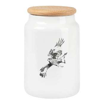 Falcon - Boîte à biscuits avec couvercle en bois - blanc - Devant