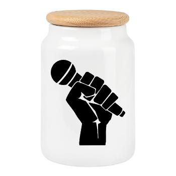 Fight for Music Freedom Rap - Cookie Jar with Wooden Lid - white - Front