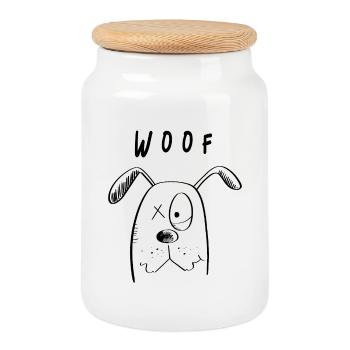 Woof Dogs - Dog Comic - Cookie Jar with Wooden Lid - white - Front