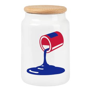 lack - Cookie Jar with Wooden Lid - white - Front