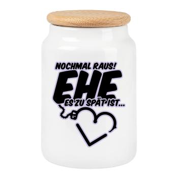 bachelor party wedding shower wedding - Cookie Jar with Wooden Lid - white - Front