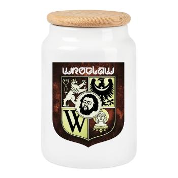 Wrocław - Pologne - Boîte à biscuits avec couvercle en bois - blanc - Devant